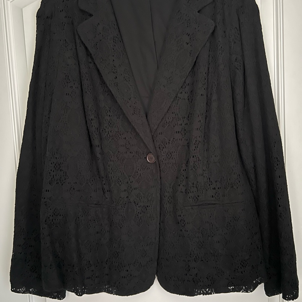 Black lined lace blazer